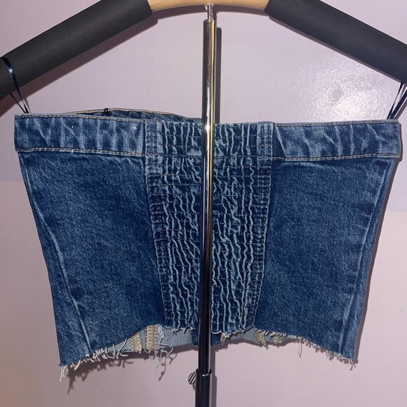 Zara Denim Tube Top - Picture 2 of 2